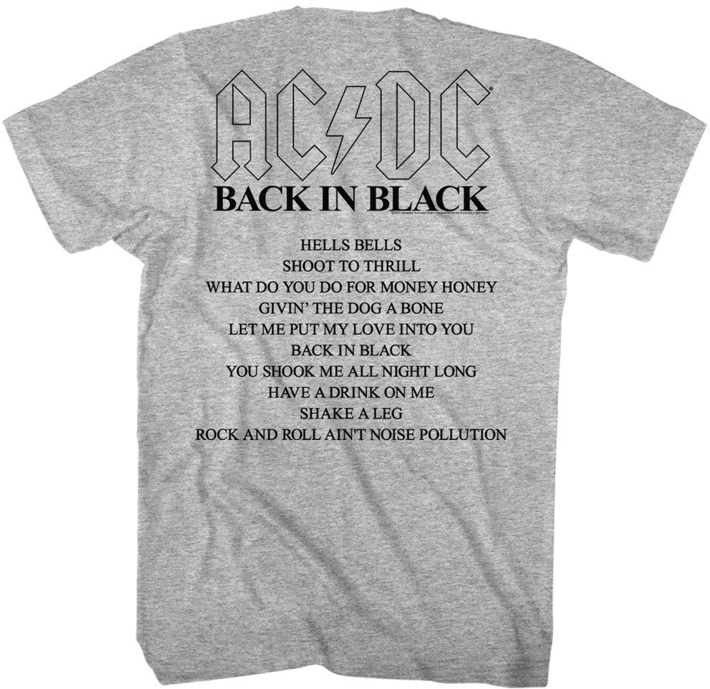 Vintage back in black acdc shirt