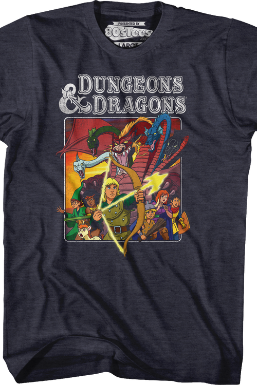 Navy Heather Cartoon Characters Dungeons & Dragons T-Shirtmain product image