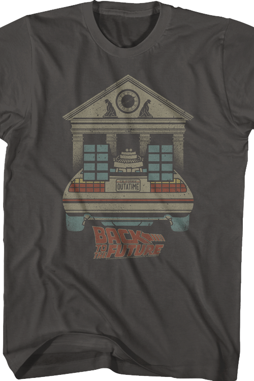 DeLorean And Clock Tower Back To The Future T-Shirtmain product image