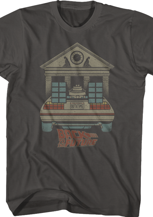 DeLorean And Clock Tower Back To The Future T-Shirt - main product image