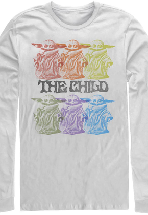 Vintage Colorful Child The Mandalorian Star Wars Long Sleeve Shirt
