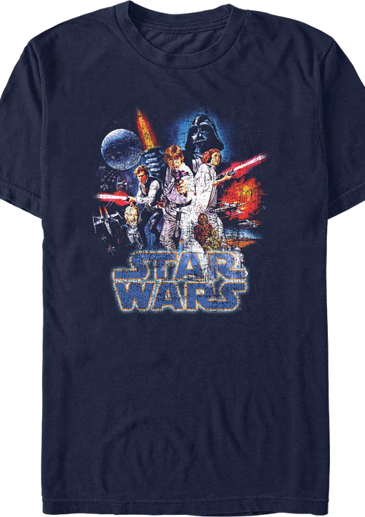 Vintage Episode IV A New Hope Movie Poster Star Wars T-Shirt - main product image