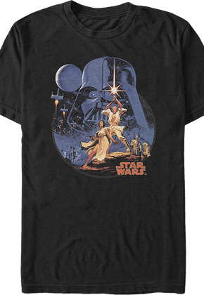 Vintage Episode IV A New Hope Poster Star Wars T-Shirt
