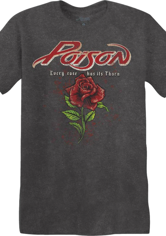 Vintage Every Rose Has Its Thorn Poison T-Shirt - main product image