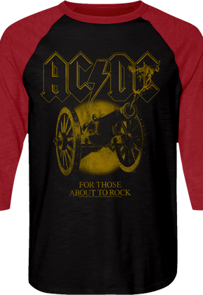 Vintage For Those About to Rock ACDC Raglan Baseball Shirt