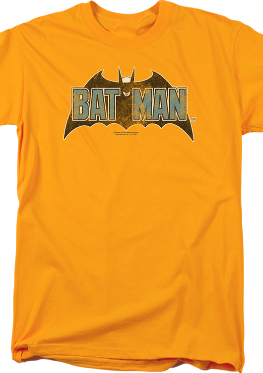 Vintage Gold Batman Logo DC Comics T-Shirt - main product image