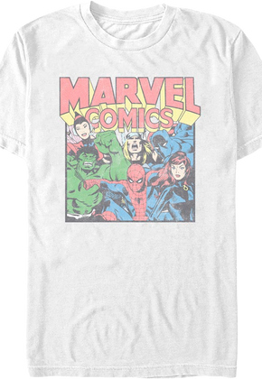 Vintage Heroes Collage Marvel Comics T-Shirt