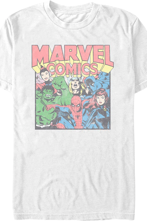 Vintage Heroes Collage Marvel Comics T-Shirt - main product image