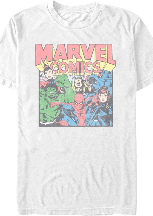 Vintage Heroes Collage Marvel Comics T-Shirt - main product image