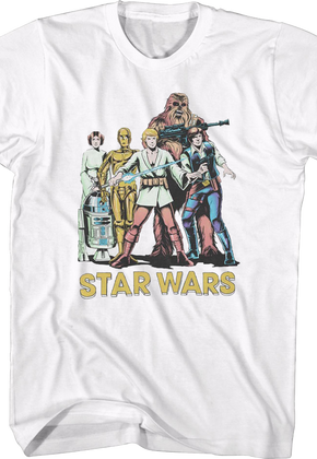 Vintage Heroes Illustration Star Wars T-Shirt