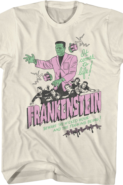 Vintage It Comes To Life Illustration Frankenstein T-Shirtmain product image