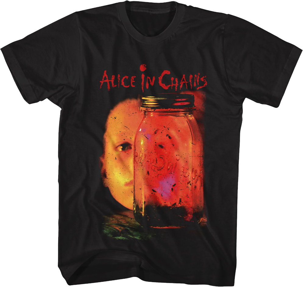 Alice In Chains T-Shirt Officiel Jar Of Flies Logo – Homme Noir, Coton Doux, Rock Officiel Band Merch