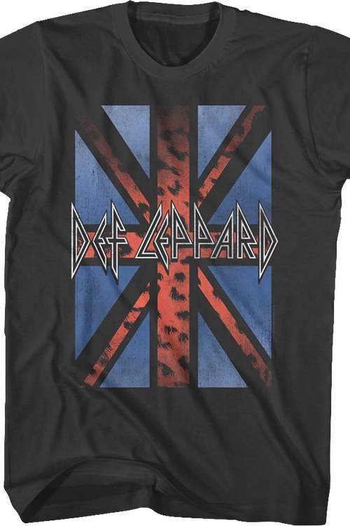 Vintage Leopard Print Flag Def Leppard T-Shirtmain product image