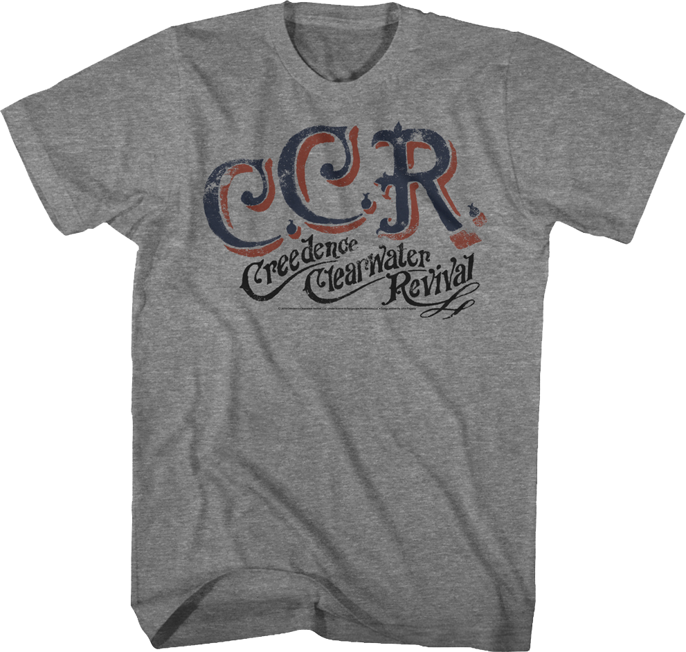 Creedence Clearwater Revival T-Shirt Ufficiale 'Vintage Logo' - Maglietta Unisex In Nero, Taglia X-Large, 100% Cotone, Licenza Originale