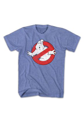 Light Blue Heather Vintage Logo Real Ghostbusters T-Shirt