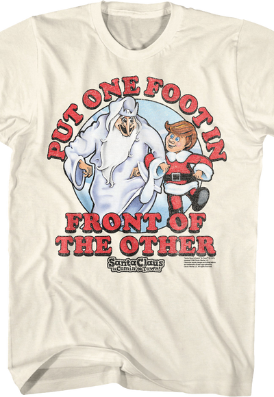 Vintage One Foot Santa Claus Is Comin' To Town Shirt