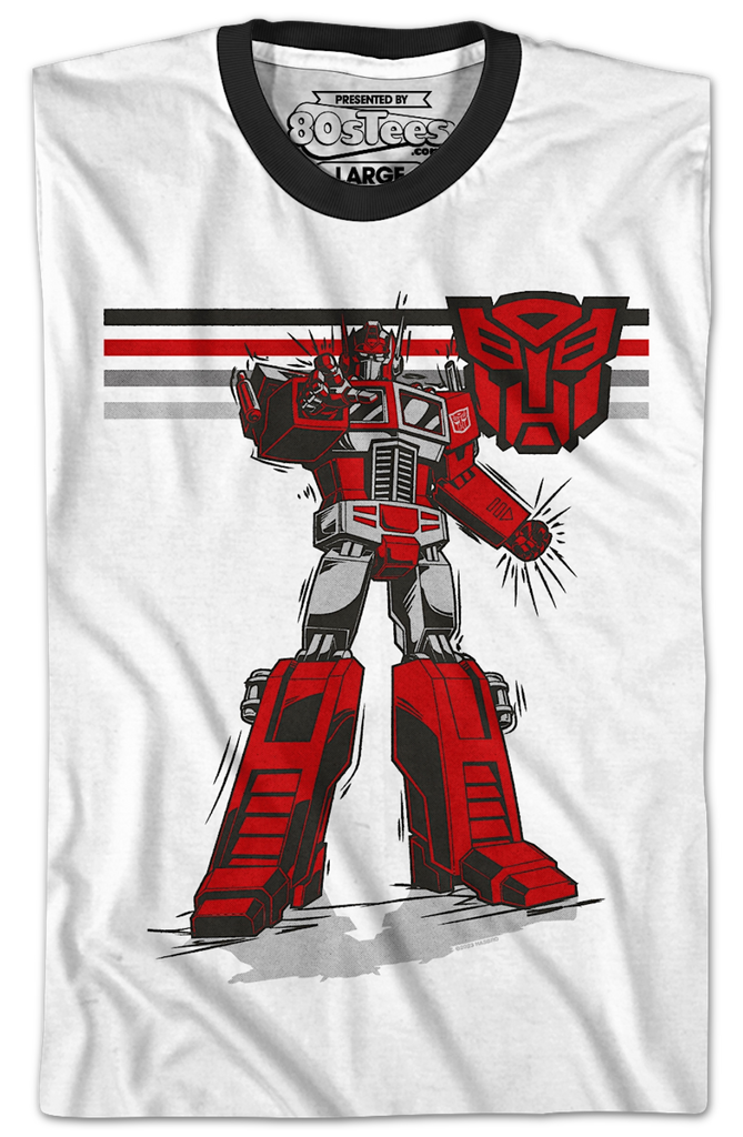 Retro Optimus Prime Transformers Ringer Shirt