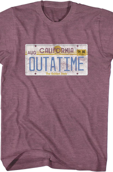 Vintage OUTATIME License Plate Back To The Future T-Shirt