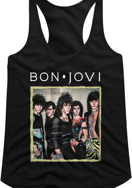 Ladies Vintage Photograph Bon Jovi Racerback Tank Top - main product image