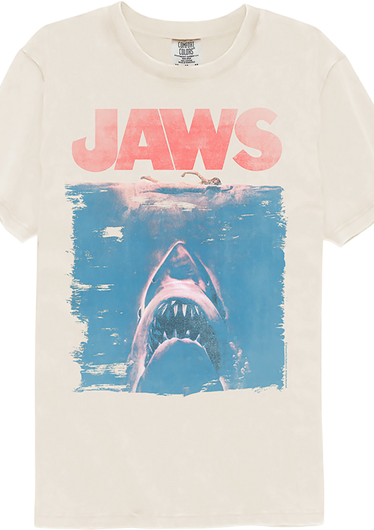 Distressed Movie Poster Jaws Comfort Colors Brand T-Shirt - main product image