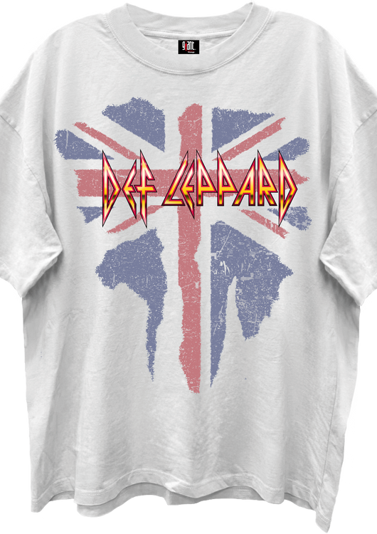 Vintage Union Jack Def Leppard Oversized T-Shirt - main product image