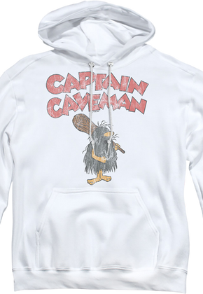 Vintage White Captain Caveman Hoodie