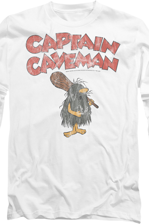 Vintage White Captain Caveman Long Sleeve Shirtmain product image