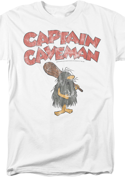 Vintage White Captain Caveman T-Shirt - main product image