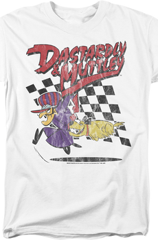 Vintage White Dastardly & Muttley Wacky Races T-Shirt