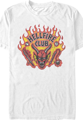 Vintage White Hellfire Club Stranger Things T-Shirt