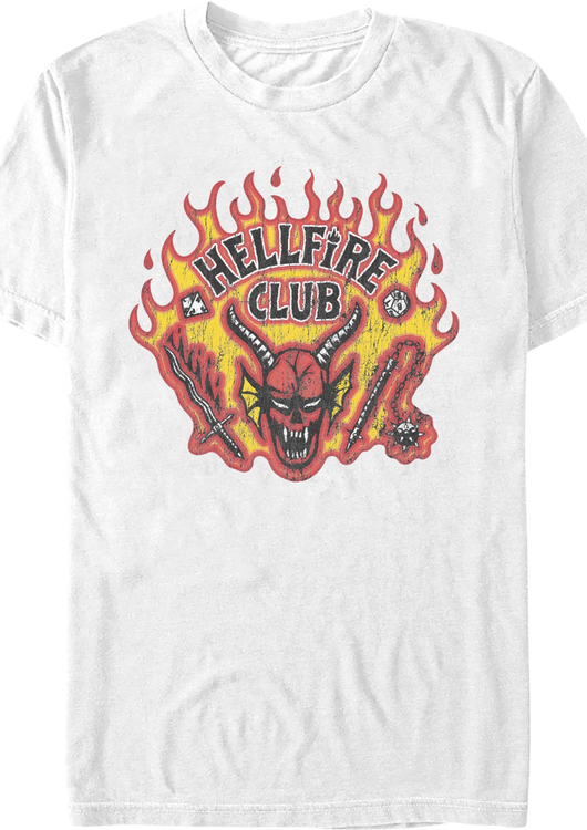Vintage White Hellfire Club Stranger Things T-Shirt - main product image
