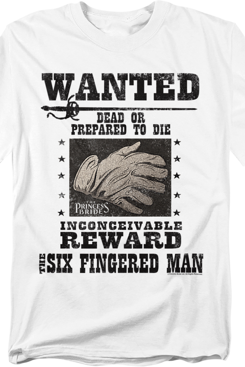 Six Fingered Man Wanted Poster Princess Bride T-Shirtmain product image