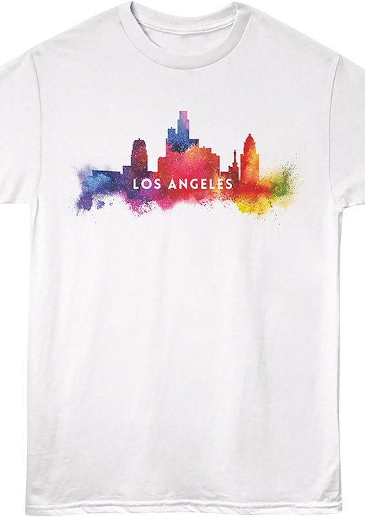 Watercolor Cityscape Los Angeles California T-Shirt - main product image
