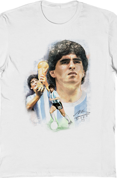 Watercolor Collage Diego Maradona T-Shirt
