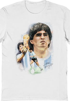 Watercolor Collage Diego Maradona T-Shirt