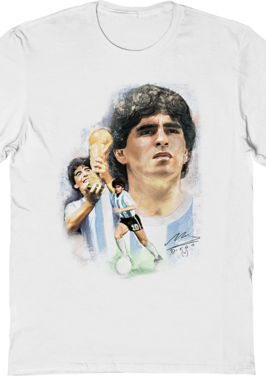 Watercolor Collage Diego Maradona T-Shirt - main product image