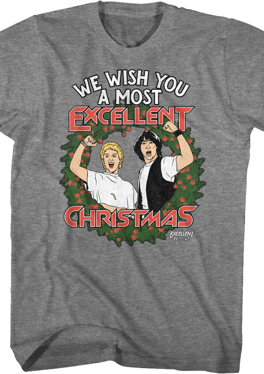 We Wish You A Most Excellent Christmas Bill And Ted T-Shirt - main product image