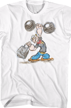 Weightlifting Sketch Popeye T-Shirt