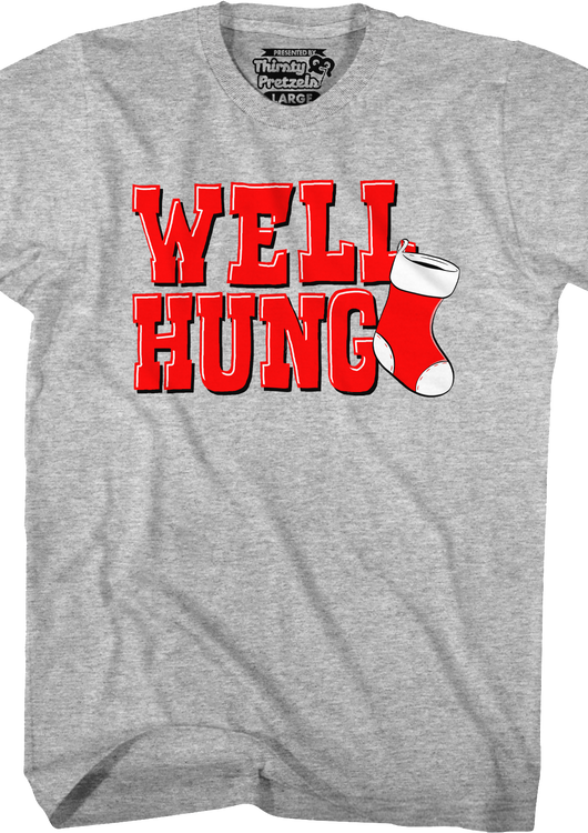 Well Hung Christmas Stocking T-Shirt - main product image