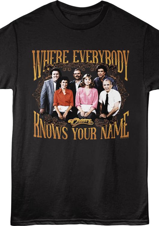 Where Everybody Knows Your Name Original Cast Photo Cheers T-Shirt - main product image