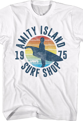 White Amity Island Surf Shop Jaws T-Shirt