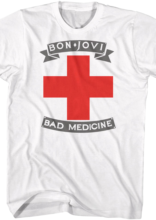 White Bad Medicine Bon Jovi T-Shirt - main product image