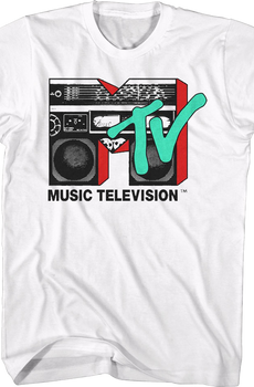 White Boombox Logo MTV Shirt