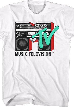 White Boombox Logo MTV Shirt
