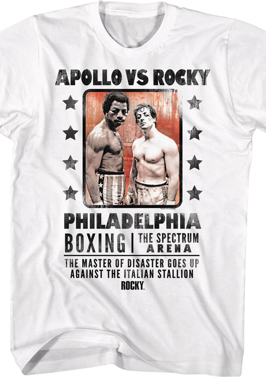 White Boxing Poster Apollo vs Rocky T-Shirt - main product image