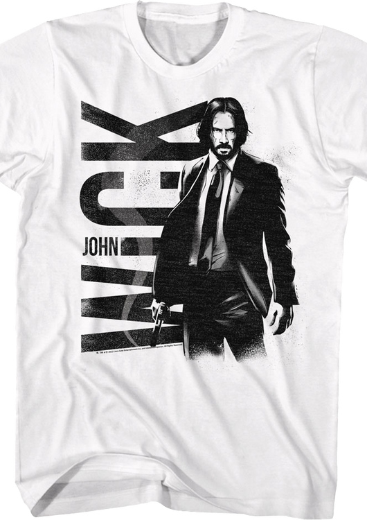 White Distressed John Wick T-Shirt - main product image
