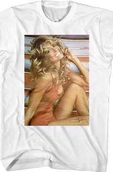 Faux Ugly Knit Farrah Fawcett Christmas T-Shirt