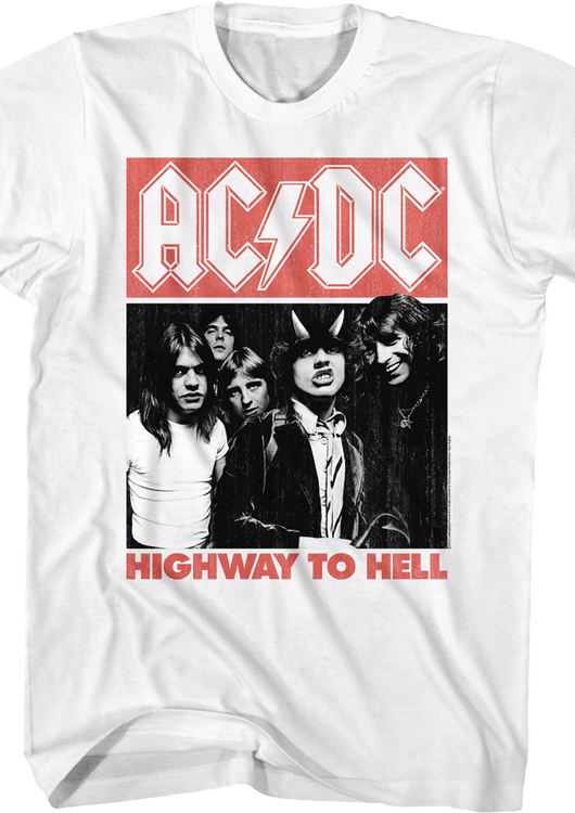 White Highway To Hell ACDC Shirt - main product image