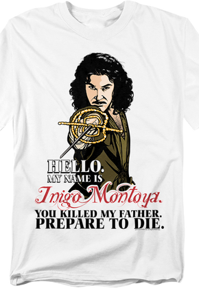White Inigo Montoya Illustration Princess Bride T-Shirt