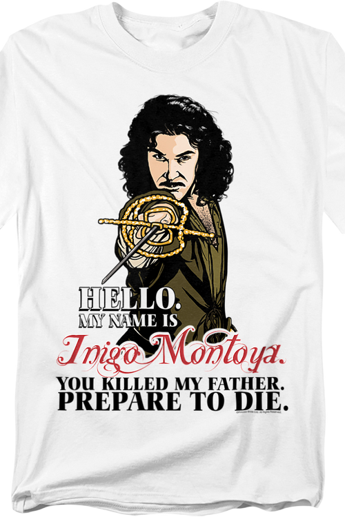 White Inigo Montoya Illustration Princess Bride T-Shirt - main product image